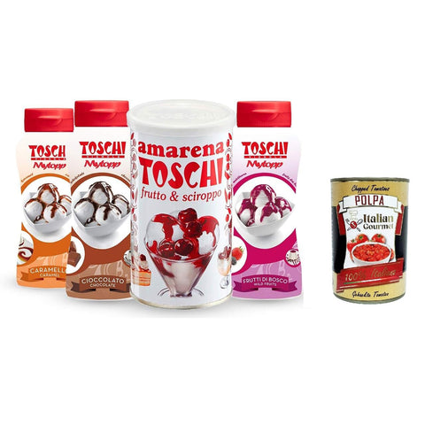 Kit per decorazioni per dolci e gelati Toschi Kit für Dekorationen für Süßigkeiten und Eiscreme -Toschi italienisch Original Dessertsauce + kostenlos plpa 400 g