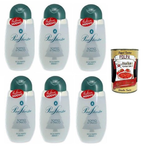 Pino Silvestre Duschshampoo Soffio di Talco Puff of Talk 250 ml 6x italienisch Original Pastasauce + kostenlos polpa 400 g