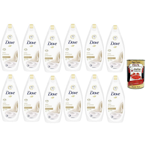 Dove bagnodoccia seta preziosa, mit Seideneffekt auf die Haut, Schaumbäder Bades bath shower foam, Weichheit und Pflege 12x450 ml italienisch Original
