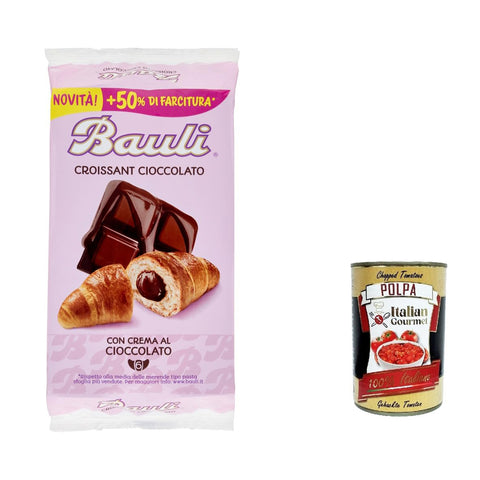 Bauli Cornetti Cioccolato Croissant Schokolade brioche kuchen Chocolate (6 x 50g) 300g 3x Original italienisch inkl. Italian Gourmet Polpa 400g