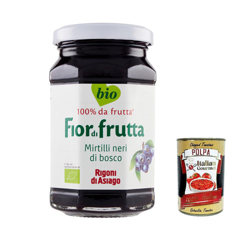 Rigoni di Asiago Fiordifrutta Fruchtaufstrich Schwarze Blaubeeren Aufstrich, Marmelade Konfitüre Brotaufstriche 3x250g Original italienisch Gebäck