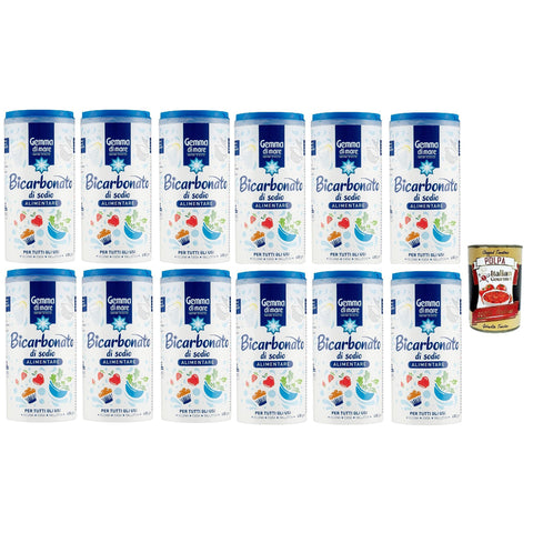 Gemma di mare Bicarbonato di sodio Alimentare, Lebensmittel Backpulver, baking soda 12x 600 g inkl. Italian Gourmet polpa 400g Original italienisch