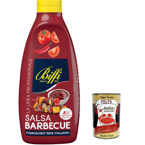 Biffi Linea professionale Barbecue Sauce BBQ 900g Mit 100% italienischer Tomate 6x Original italienisch inkl. Italian Gourmet Polpa 400g