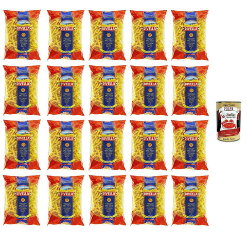 Divella Fusilletti N°51 Hartweizengrieß Pasta Italienische Nudeln Packung 20x500g inkl. Italian Gourmet Polpa di Pomodoro 400g Original italienisch