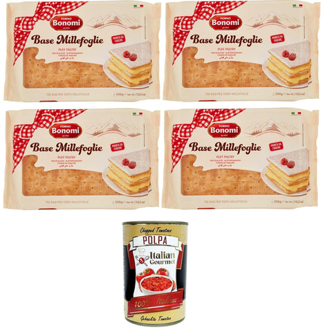 Forno Bonomi Base per Millefoglie Basis für Millefeuille 4x300gr Original italienisch inkl. Italian Gourmet Polpa 400g