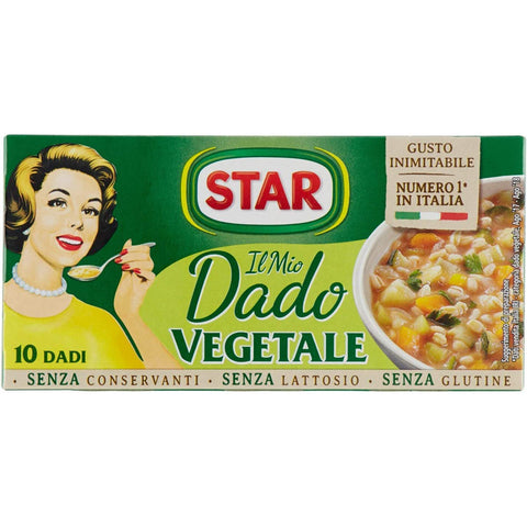 Star vegetale veggie dado brodo Vegetarisch Suppenwürfel Brühe reich an Geschmack 10 Würfel 6x Original italienisch Zutat