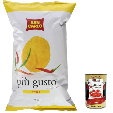 San Carlo più gusto Vivace Chips Patatine Kartoffelchips gesalzen chips 10x 150g inkl. Italian Gourmet polpa 400g Original italienisch