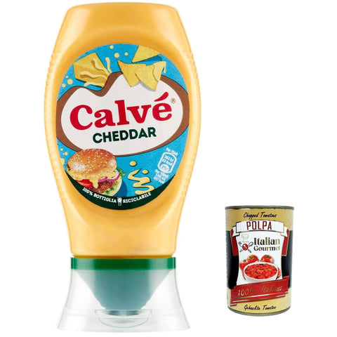 Calvè Calvé Salsa Cheddar, mit hochwertigen Zutaten, ideal für Hamburger und Chips, Nachos 3x250ml Original italienisch Snack