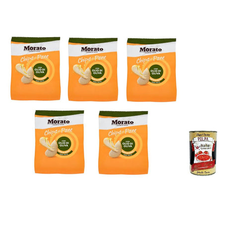 Morato Brotchips Morato - Brotchips mit Olivenöl 5x 85 g inkl. Italian Gourmet polpa 400g Original italienisch