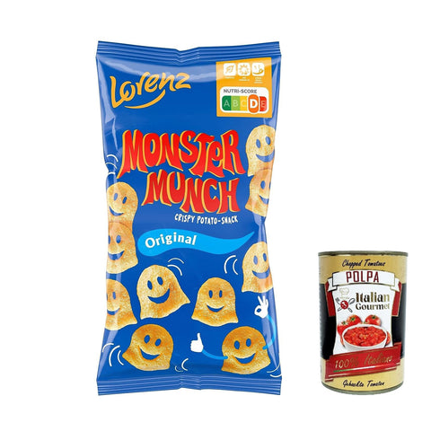 Lorenz Monster Munch Kartoffelsnack mit feiner Würzung 6x 75g inkl. Italian Gourmet polpa 400g Original italienisch
