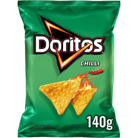 Doritos Chili, würzige Mais - Snacks mit Chili - Geschmack 9x 140 g inkl. Italian Gourmet Polpa 400g Original italienisch