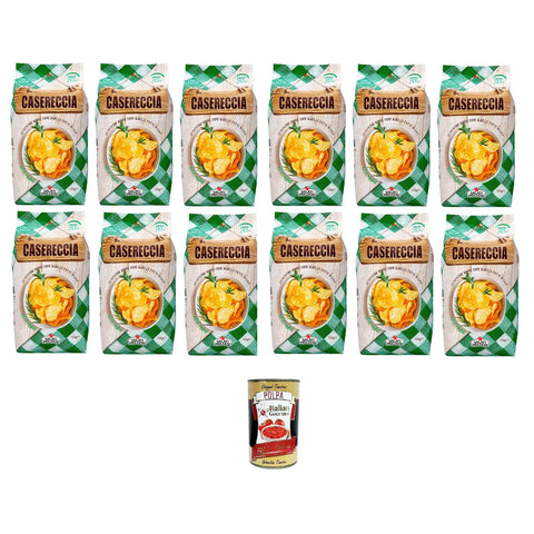 Salati Preziosi Casereccia Rosmarino, patatine al gusto di rosmarino Casereccia Rosmarino, Chips mit Rosmaringeschmack 12x135gr Original italienisch inkl. Italian Gourmet Pelati 400g