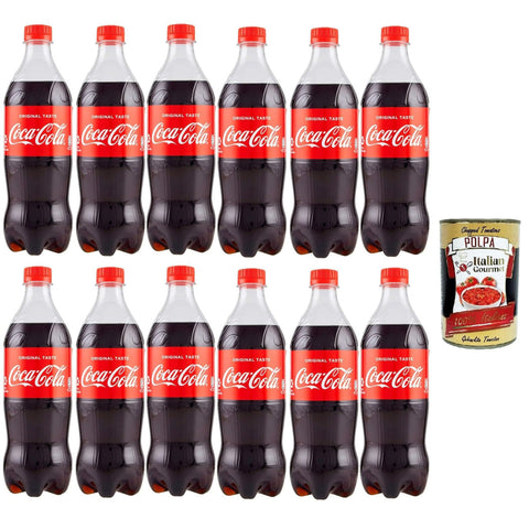 Original italienisch Pet flasche EINWEG, kohlensäurehaltiges Getränk 12x 66cl Softdrink italienisch inkl. Italian Gourmet Polpa 400g
