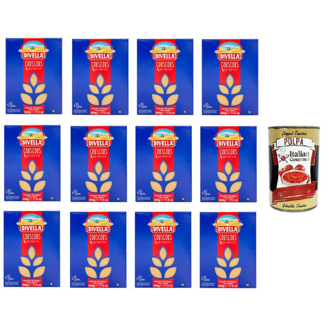 Divella Cous Cous 12x 500 gr inkl. Italian Gourmet polpa 400g Original italienisch