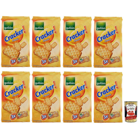 Gullón Cracker Classic, Salziger Kekse, Snacks, Packung mit 300g, jede Packung enthält 3 Päckchen à 8x 100g inkl. Italian Gourmet Polpa di Pomodoro 400g Dose Original italienisch
