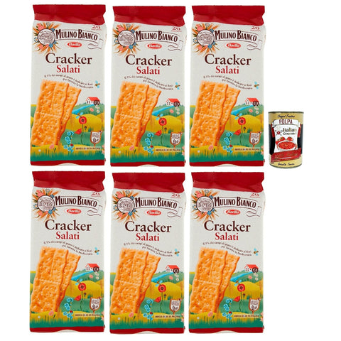 Mulino Bianco Cracker Salati herzhafter Salzcracker mit nachhaltigem Mehl 6x 500g Original italienisch inkl. Italian goumet Polpa 400g
