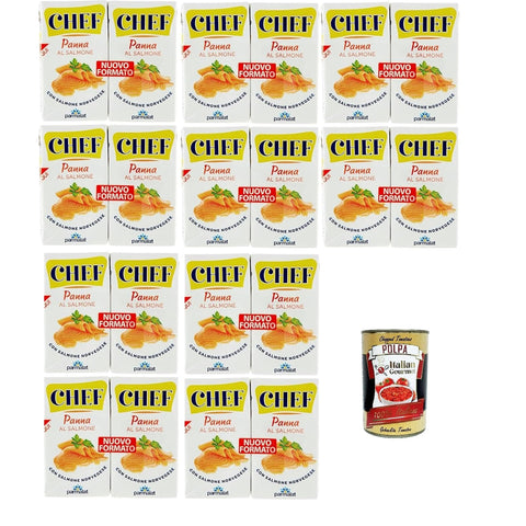 Parmalat Panna Chef Kochsahne mit Lachs, 10 Packungen, x 2 à 125 ml, Nuovo Formato, mit polpa 400g Original italienisch