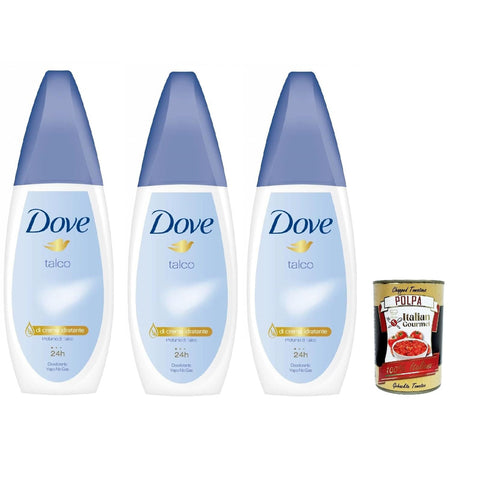 Dove Deodorante Vapo Talco, Deodorant Kein Gas 24h Talkum - Duft - Deo 3x 75ml inkl. Italian Gourmet polpa 400g Original italienisch