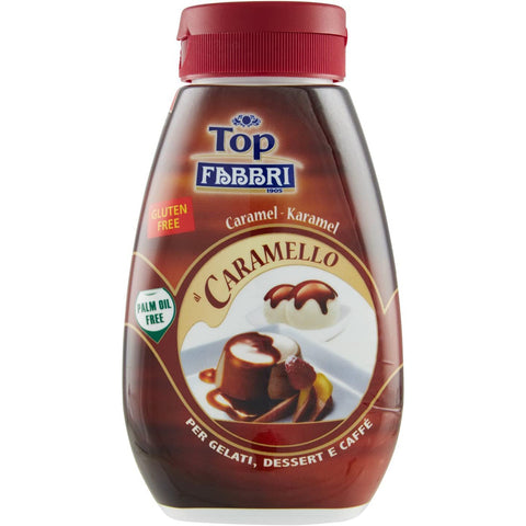 Fabbri Topping Caramello süße Karamellsauce für Eis, Desserts und Kaffee 225g Gluten-frei gebrauchsfertige Sauce dessertsaucen 6x Original italienisch