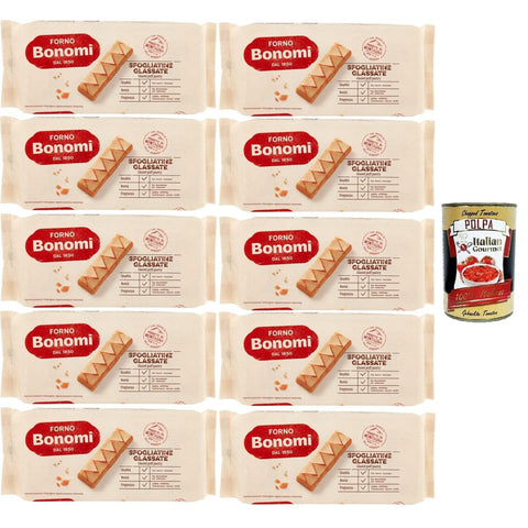 Forno Bonomi Sfogliatine Glassate glasiertes Blätterteiggebäck 10x135gr inkl. Italian Gourmet polpa 400g Original italienisch