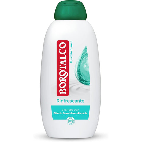 Borotalco Rinfrescante Muschio bianco Weißer Moschus Body Wash, Duschgel, Erfrischende Formel, Dermatologisch getestet 12x 450 ml inkl. Italian Gourmet Polpa 450ml Original italienisch