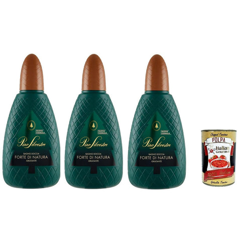 Pino silvestre Feuchtigkeitsspendendes Duschgel 3x 750 ml inkl. Italian Gourmet polpa 400g Original italienisch
