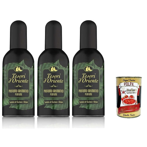 Tesori d’Oriente Parfüm aus Kaschmir - Sandelholz und Vetiver 3x 100 ml inkl. Italian Gourmet Polpa 400 g Original italienisch
