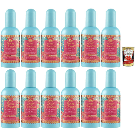 Tesori d Oriente Tesori d'Oriente Ayurveda Profumi Edt Eau de Toilette 12x 100 ml spray, Aromatic perfume, Frischer und blumiger Duft Original italienisch inkl. Italian Gourmet Polpa 400g