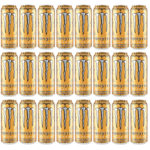 Monster Energy Zero Ultra Gold Pineapple Energy Drink Null Zucker Energiegetränk mit Ananas - Geschmack 24x 500ml inkl. Italian Gourmet Polpa di Pomodoro 400g Dose Original italienisch