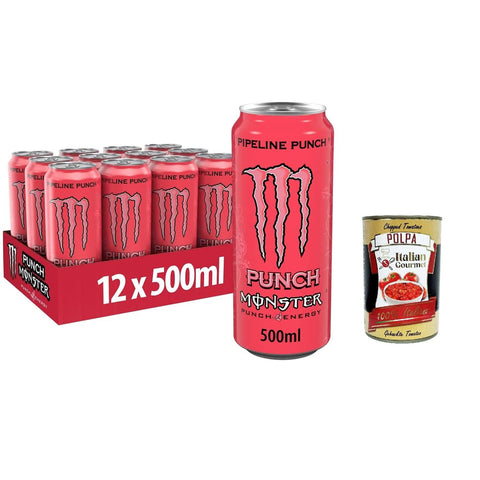 Monster Energy Pipeline Punsch koffeinhaltiger Energy Drink mit erfrischendem Punsch Geschmack aus Maracuja 48x500ml Original italienisch Getränk