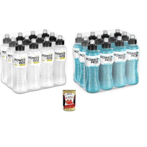 Powerade Zero Testpaket, Active und Mountain blast kalorienfreies 24x500ml Original italienisch Getränk