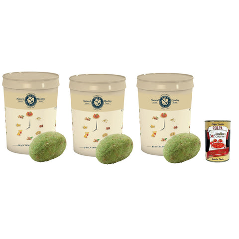 Fox Foxer al pesto XXL, Erdnüsse mit Pestogeschmack, für aperitif und snack, 3x 2000g Original italienisch inkl. Italian Gourmet Polpa 400g