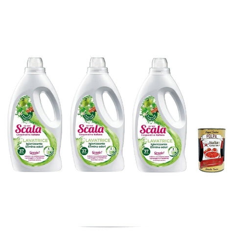 Scala detergente lavatrice Bergamotto e Legni Pregiati 1,5L Flüssigwaschmittel Bergamotte und Edelhölzer 3 x 1,5 l Original italienisch inkl. Italian Gourmet Polpa 400g