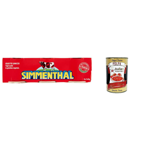 Simmenthal carne in scatola, Rindfleisch in Aspik 100% Fleisch Aspikfleisch 3x140g Original italienisch Feinkost