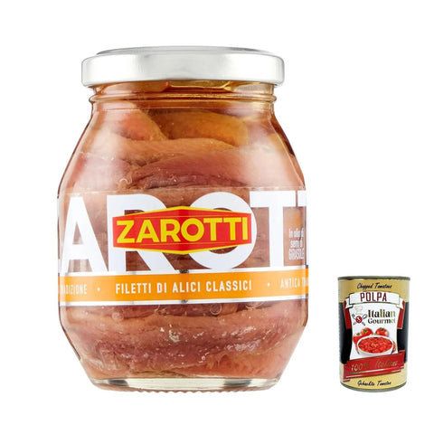 Zarotti Filetti di Alici, Classic Sardellenfilets in Sonnenblumenöl 3x 140g inkl. Italian Gourmet polpa 400g Original italienisch