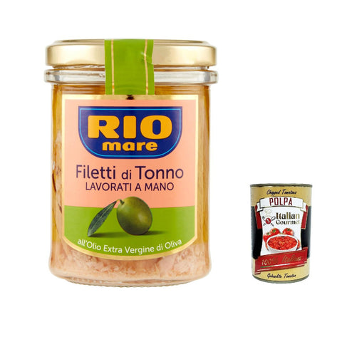 Rio Mare Filetti di Tonno all'Olio Extravergine di Oliva Thunfischfilets in nativem Olivenöl extra 6x 180g inkl. Italian Gourmet polpa 400g Original italienisch