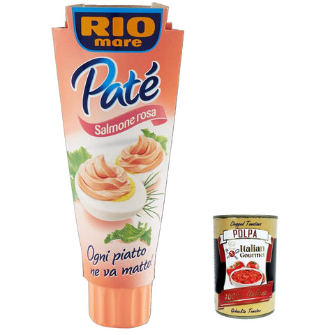 Rio Mare Patè Tonno Salmone rosa Lachs Thunfischcreme 100g Streichfähige 6x Original italienisch inkl. Italian Gourmet Polpa 400g