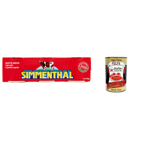 Simmenthal carne in scatola, Rindfleisch in Aspik 100% Fleisch Aspikfleisch 6x 3x 140g inkl. Italian Gourmet polpa 400g Original italienisch