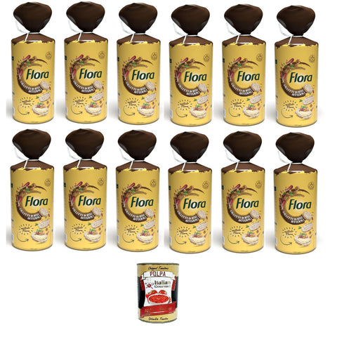 Flora Gallette di riso Integrali Vollkornreiskuchen 12x130gr inkl. Italian Gourmet polpa 400g Original italienisch