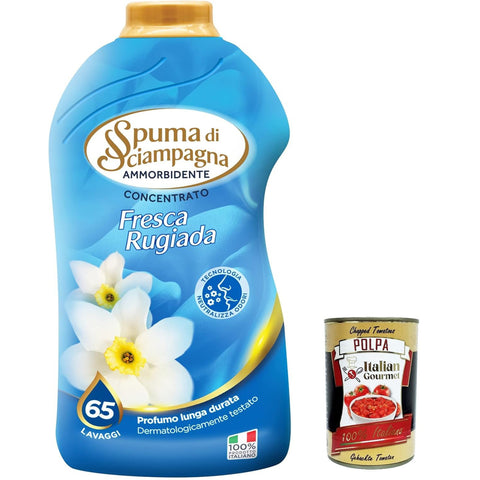 Spuma di Sciampagna Konzentrierter Weichspüler Fresca Rugiada 65 Wäschen 1300ml 6x Original italienisch inkl. Italian Gourmet Polpa 400g