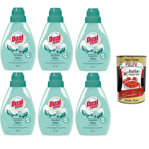 Dual Power Weichspüle Konzentrieren Sie 24 Relax - Messlöffel 6x 600 ml inkl. Italian Gourmet Polpa 400g Original italienisch