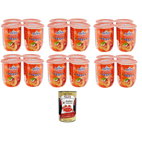 Sant'anna SanThè - Pfirsich - Tee Mit echtem Schwarztee - Aufguss in Sant'anna - Wasser 24 x 200 ml inkl. Italian Gourmet polpa 400g Original italienisch