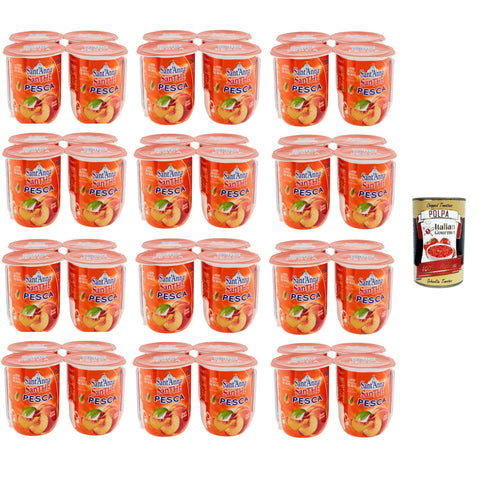 Sant'anna SanThè - Pfirsich - Tee Mit echtem Schwarztee - Aufguss in Sant'anna - Wasser 48 x 200 ml inkl. Italian Gourmet polpa 400g Original italienisch