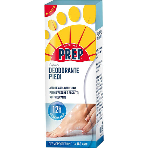 Prep Deo Fußcreme, Anti Geruchs Fußcreme mit antibakteriellem Wirkstoff 6x75ml Original italienisch Reis
