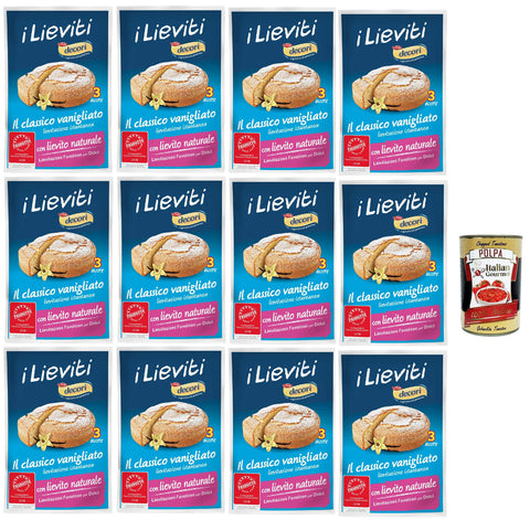 Lo conte Decori' Lievito Vanigliato per Dolci Vanille Hefe für Desserts 12x54g Original italienisch Zutat