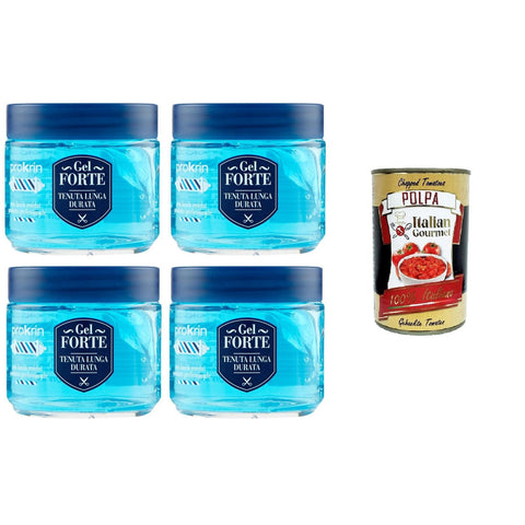 PROKRIN Gel Forte, Tenuta Lunga Durata,Prokrin Strong Gel, langanhaltender Halt 4x100ml Original italienisch inkl. Italian Gourmet Polpa 400g