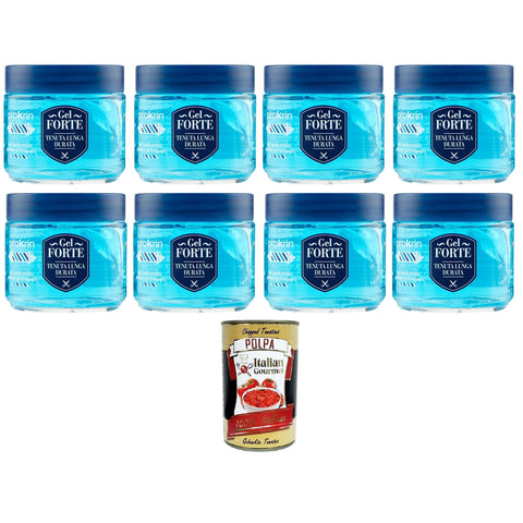 PROKRIN Gel Forte, Tenuta Lunga Durata,Prokrin Strong Gel, langanhaltender Halt 8x100ml Original italienisch inkl. Italian Gourmet Polpa 400g