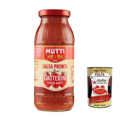 Mutti Salsa Pronta Pomodoro Datterini sauce, Tomatensauce 100% 12x 300g inkl. Italian Gourmet polpa 400g Original italienisch