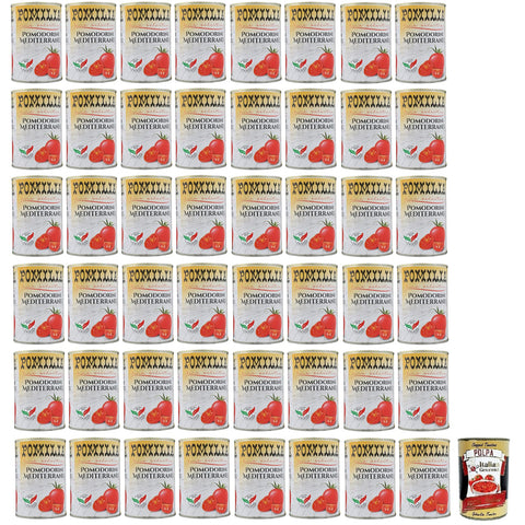 Pomilia Pomodorini Ciliegini Mediterranei, Mediterrane Kirschtomaten, 100% italienische Tomaten 48x400g Original italienisch Feinkost