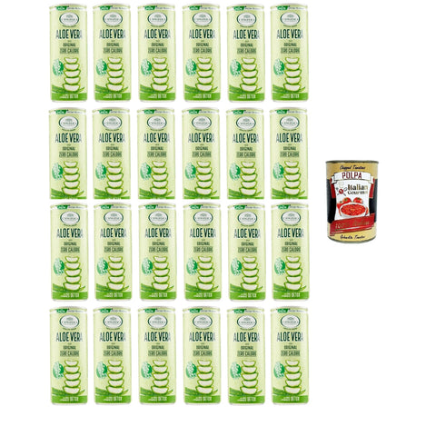 L'angelica health drink aloe vera gusto Original italienisch zero calorie detox Gesundheitsgetränk Aloe Vera Originalgeschmack Null Kalorien Detox 24x240 ml italienisch inkl. Italian Gourmet Polpa 400g
